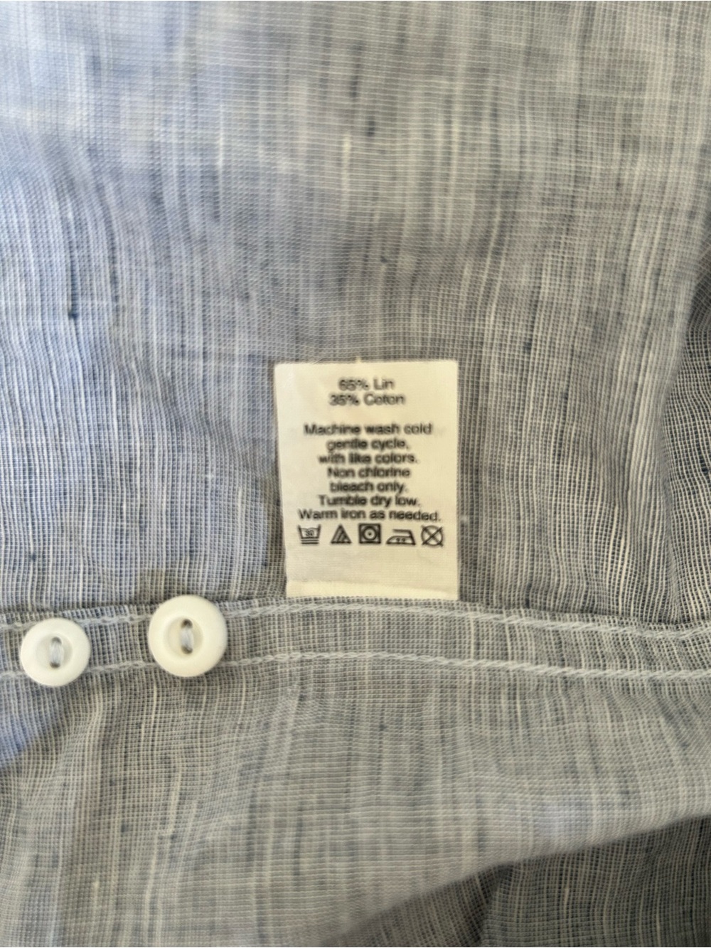 J. Crew Men's Button-Down Linen-Blend Shirt in Heathered Light Blue - Picture 5 of 5